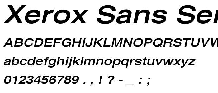 Xerox Sans Serif Wide Bold Oblique font